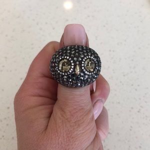 Fossil Owl Ring Size 8